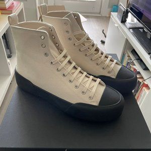 Jil Sander Canvas High Top Sneaker Size EU 40 Antique White/Black